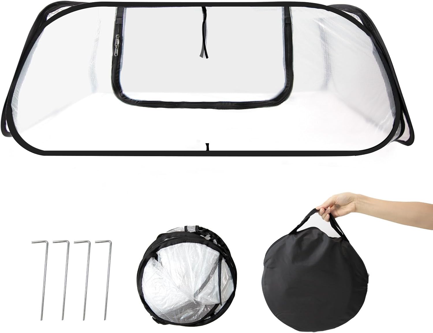 Garden Row Accelerator Plants Cover, 45" x 22" x 16" Garden Covers for Raised Beds, Waterproof Insect Bird Barrier Plant Net Cage for Protecting Fruits Vegetable Seedlings Row (2 Pcs)