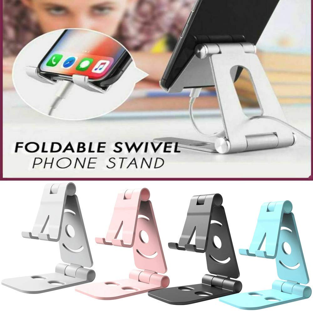 Supporto Pieghevole Per Telefono E Tablet: Girevole, Regolabile E Portatile. Perfetto Per Videochiamate E Serie TV (Blu)