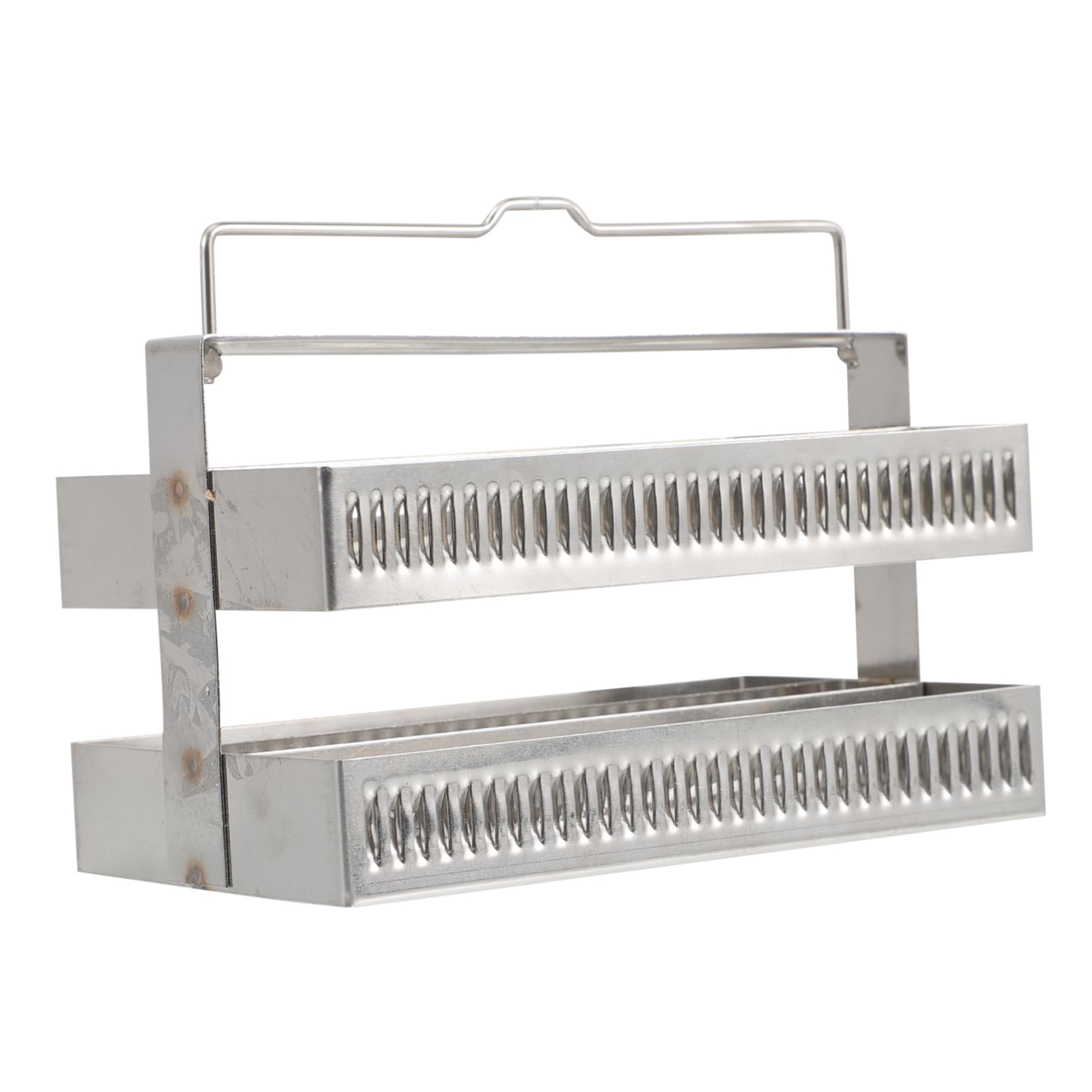 FUNOMOCYA Microscope Slides Staining Rack 60 Positions Glass Slides Holder Stainless Slide Rack Laboratory Equipment Portable Design