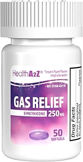 Gas Relief Simethicone 250mg | Fast Gas Relief | Relieve Symptoms Naturally (50 Softgels (Pack of 1))