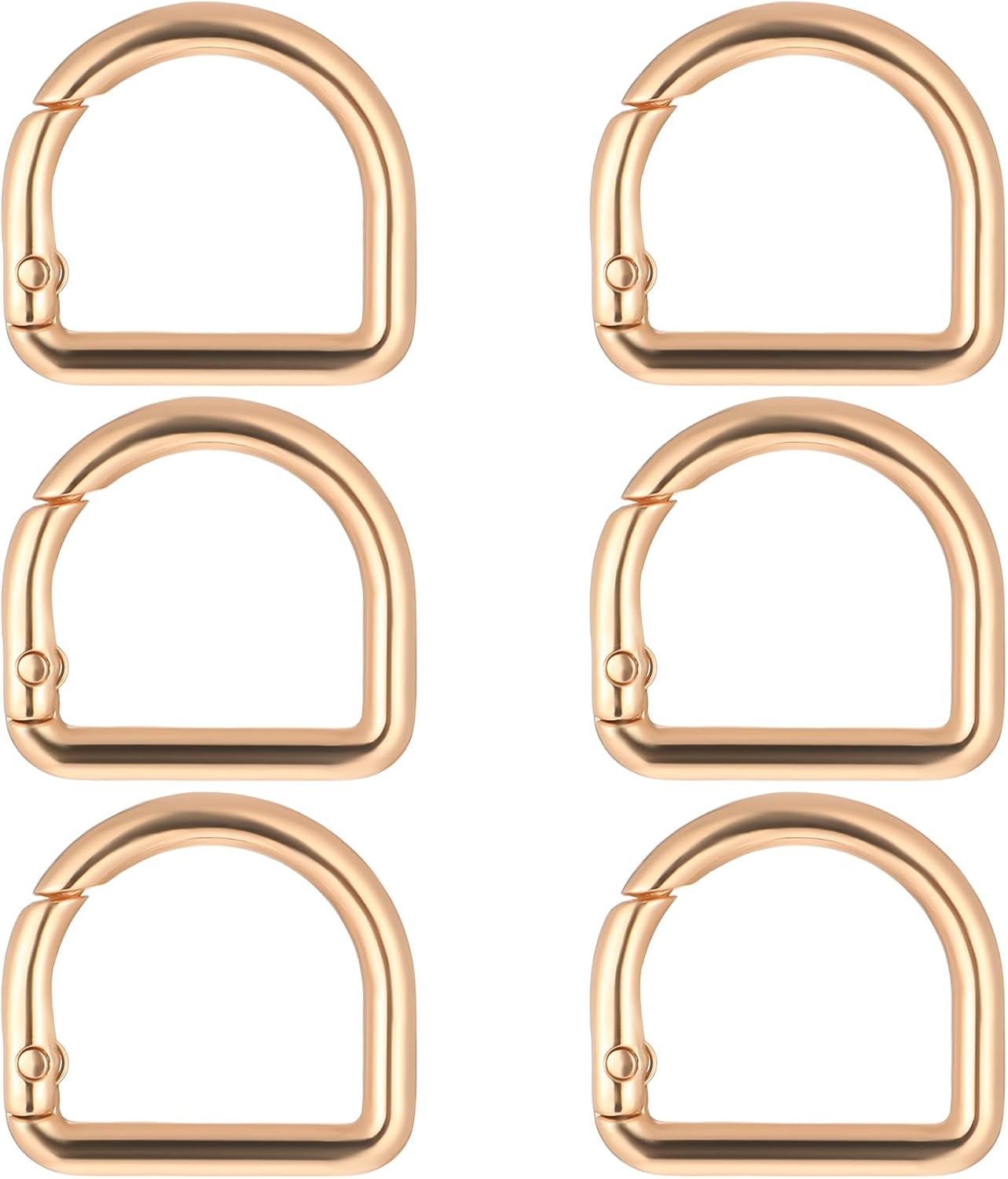 4 Pcs Gold D Ring, Gold Metal Keyring Clip D Ring Clip 1.1 Inch Spring Rings Buckles Clasp for Belt Backpacks Handbag Purse Strap