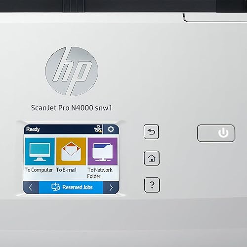Miniatura 8 de HP ScanJet Pro N4000 snw1 (6FW08A) Escáner dúplex a color Wi-Fi/USB de 40 ppm con panel de control para documentos, fotos, recibos y tarjetas.