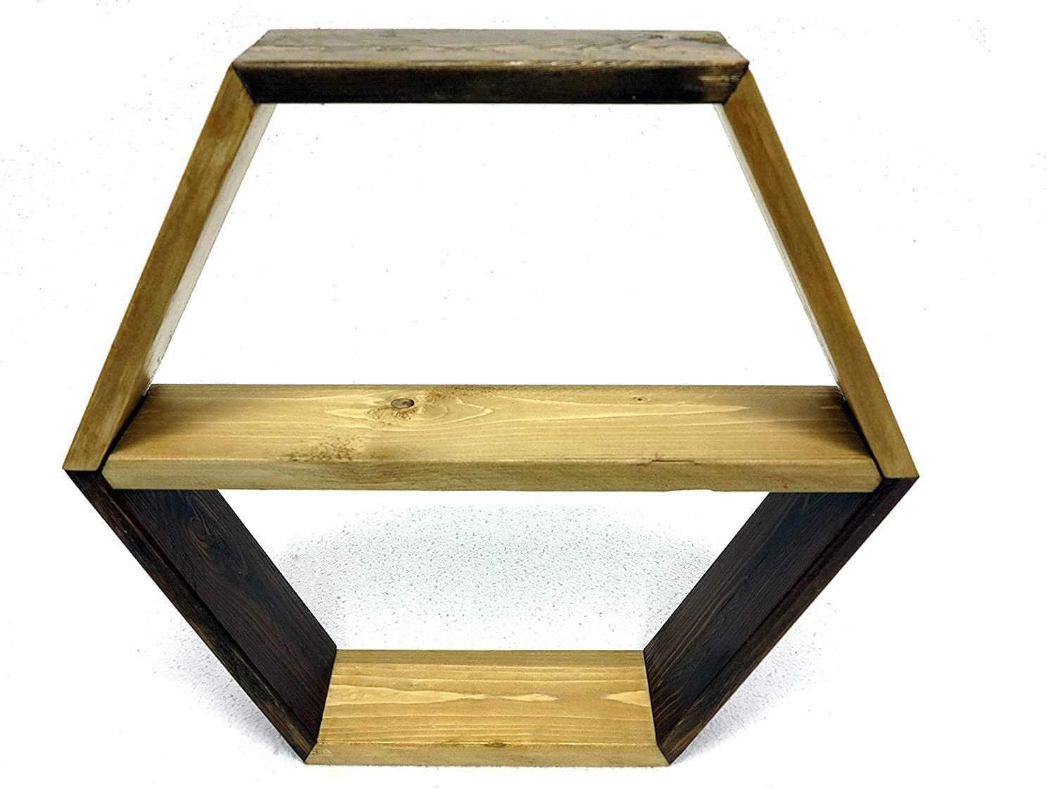 Hexagonal shelf customizable, honeycomb, interior design, wood, DIY, made in italy, upcycling, recycling