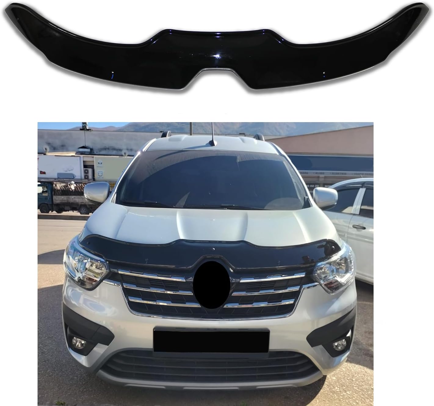 BMY Hood Deflector/Front Bug Shield Compatible for Renault Kangoo 2021-2025 Hood Guard Bonnet Protector | Particles & Bug | Car Accessories