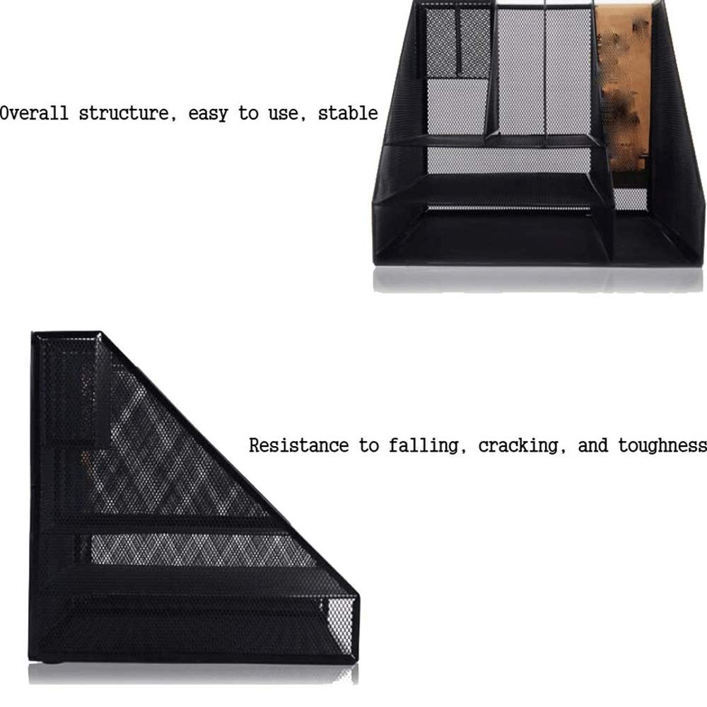 Organizzatore di file, armadietto per file, ecc. File Manager - Nero 3 Tier Mesh File Rack Desktop Storage Organizer Box File Divisori Rack Display