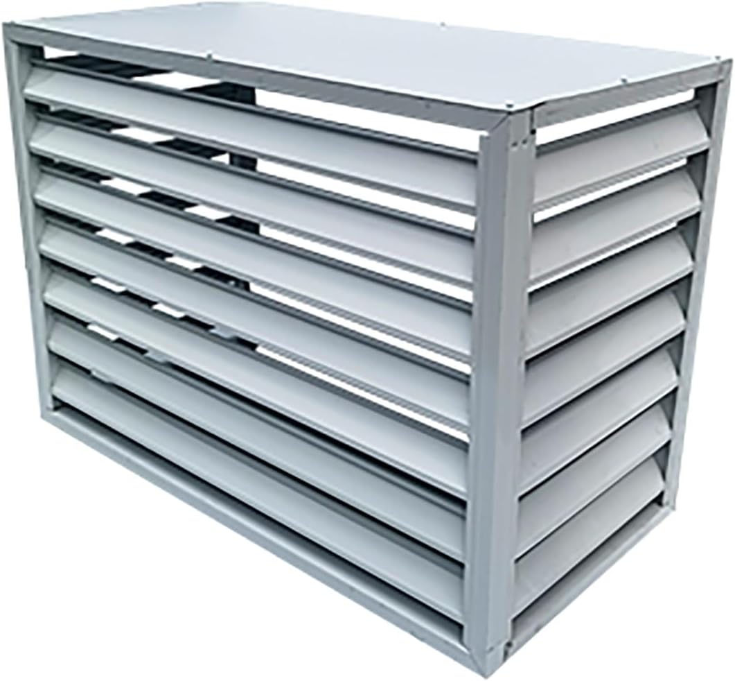 Aluminum Protective Cover Air Conditioning Cover for Outside Unit Plant Aluminum Air Conditioning Cover Decorative AC Units Privacy Screen for Garden Patio Lawn Trash Can Enclosure. ( Color : Brown ,