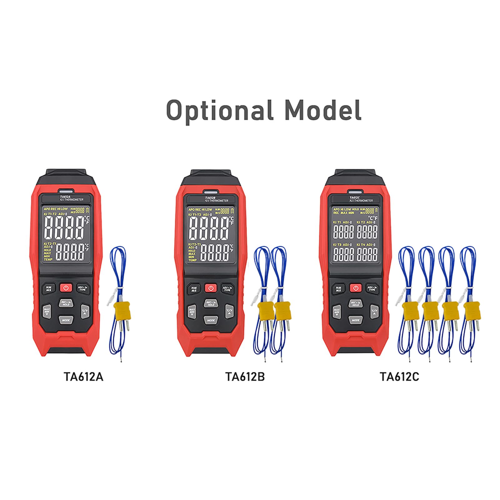 Hochpräzises Digitales K/J-Thermoelement-Thermometer mit Datenspeicher – Perfekt für Labor- und Industrieumgebungen (TA612A)