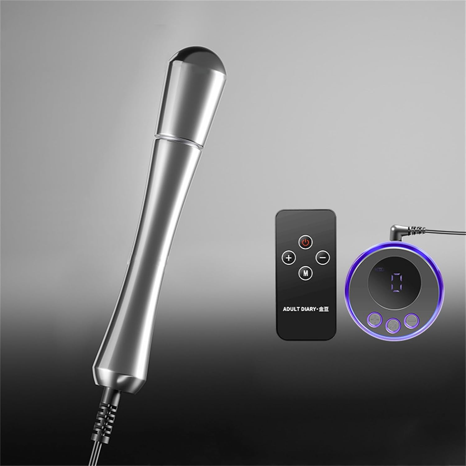 Small Head Handheld Metal Anal Plug Rechargeable Training Butt Plug Sex Toy with 8 Modes and 19 Intensities