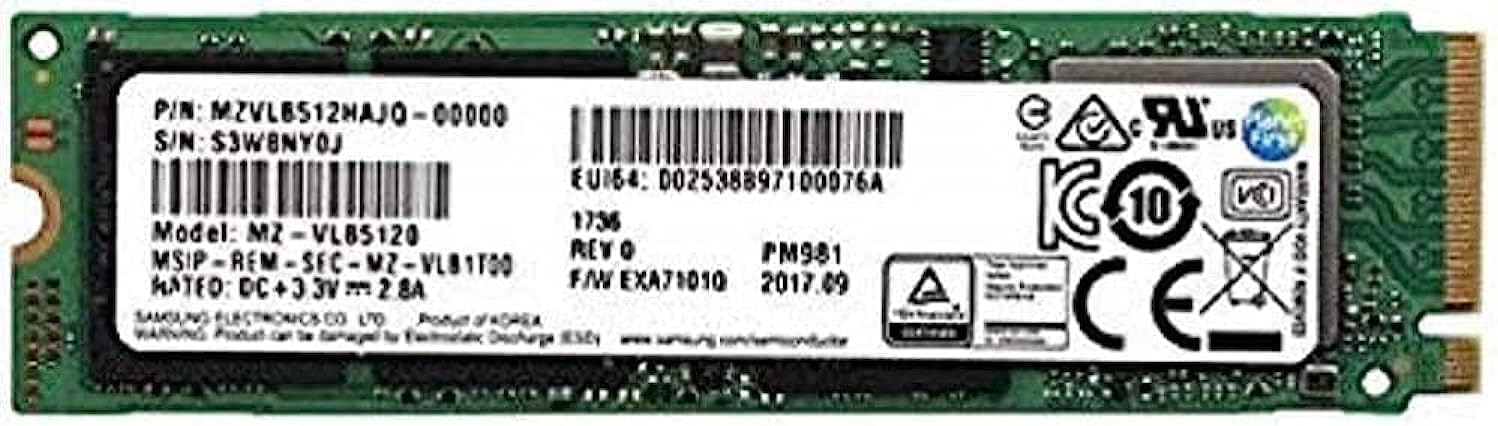 Samsung PM981 Polaris 512GB M.2 NGFF PCIe Gen3 x4, NVME Solid State Drive SSD, OEM (2280) MZVLB512HAJQ-00000