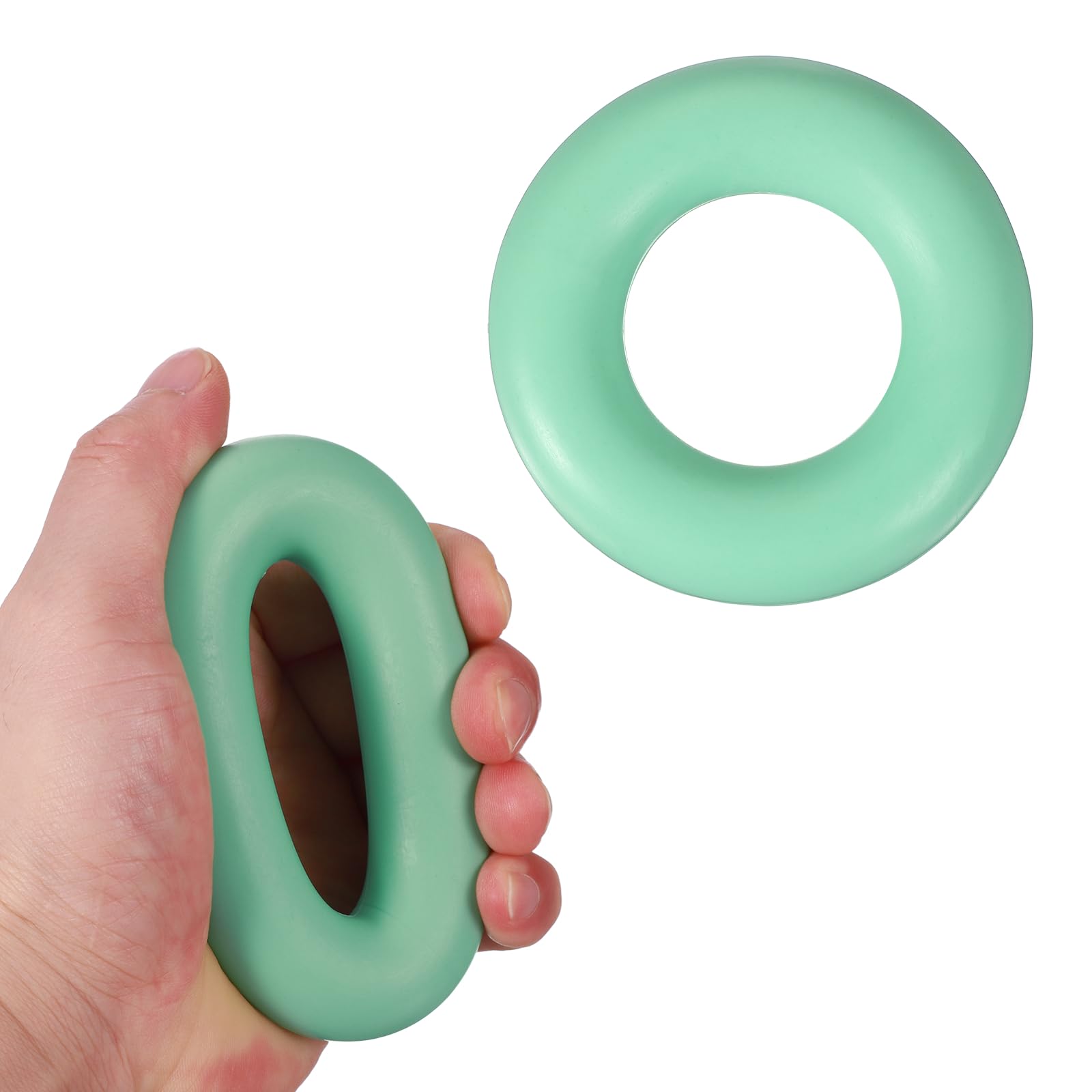 YELARXI Grip Strength Trainer Rings, Portable Hand Grip Strengthener Finger Forearm Strengthener - Fitting for (Athletes/Rock Climbing/Workout/Fitness), 3.5" & 40 LB & Green