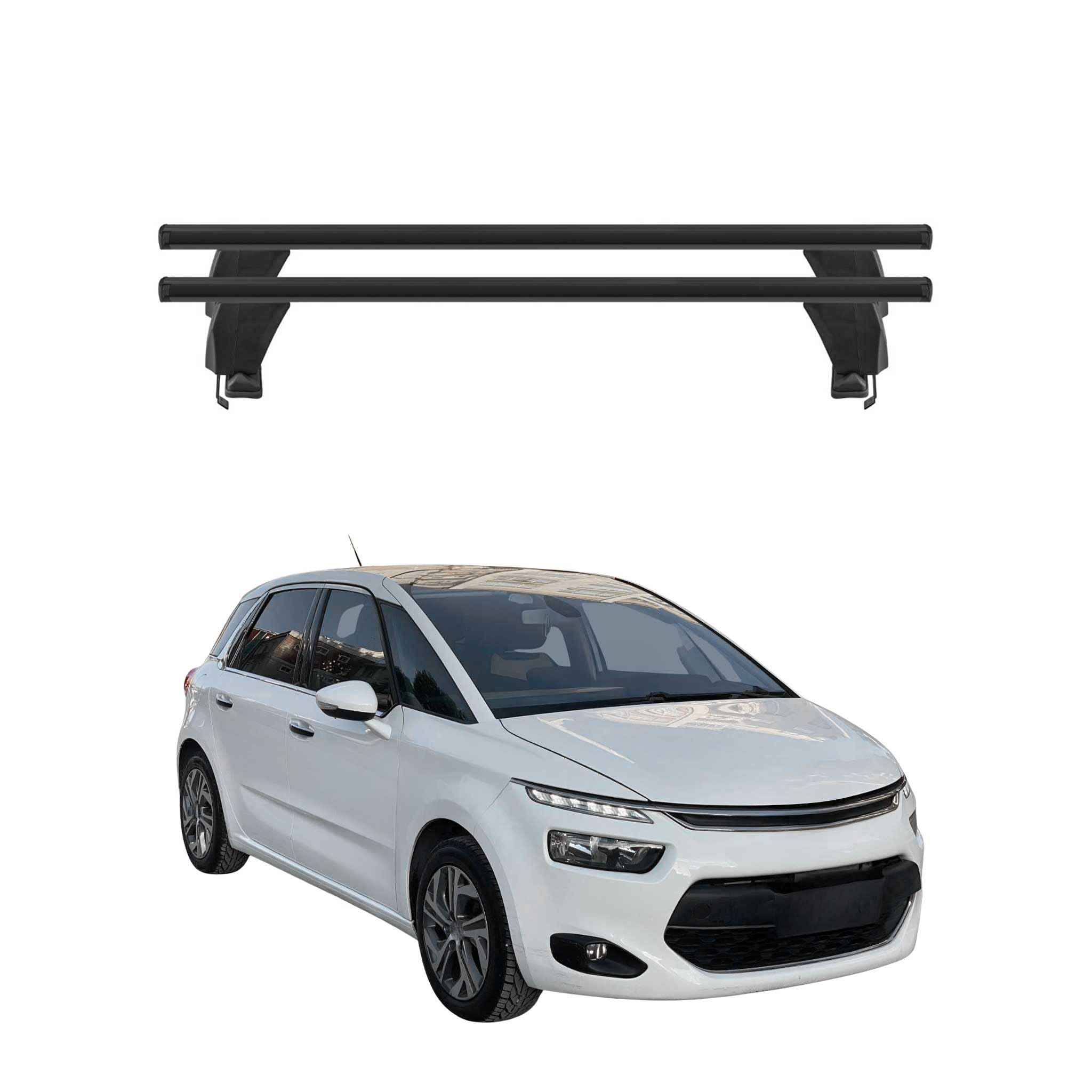 OMAC Barre Portatutto Trasversali Alu per Citroen C3 2016-2024 – Bloccabile – Scanalatura a T – Testato City Crash – Max. 50 kg Argento