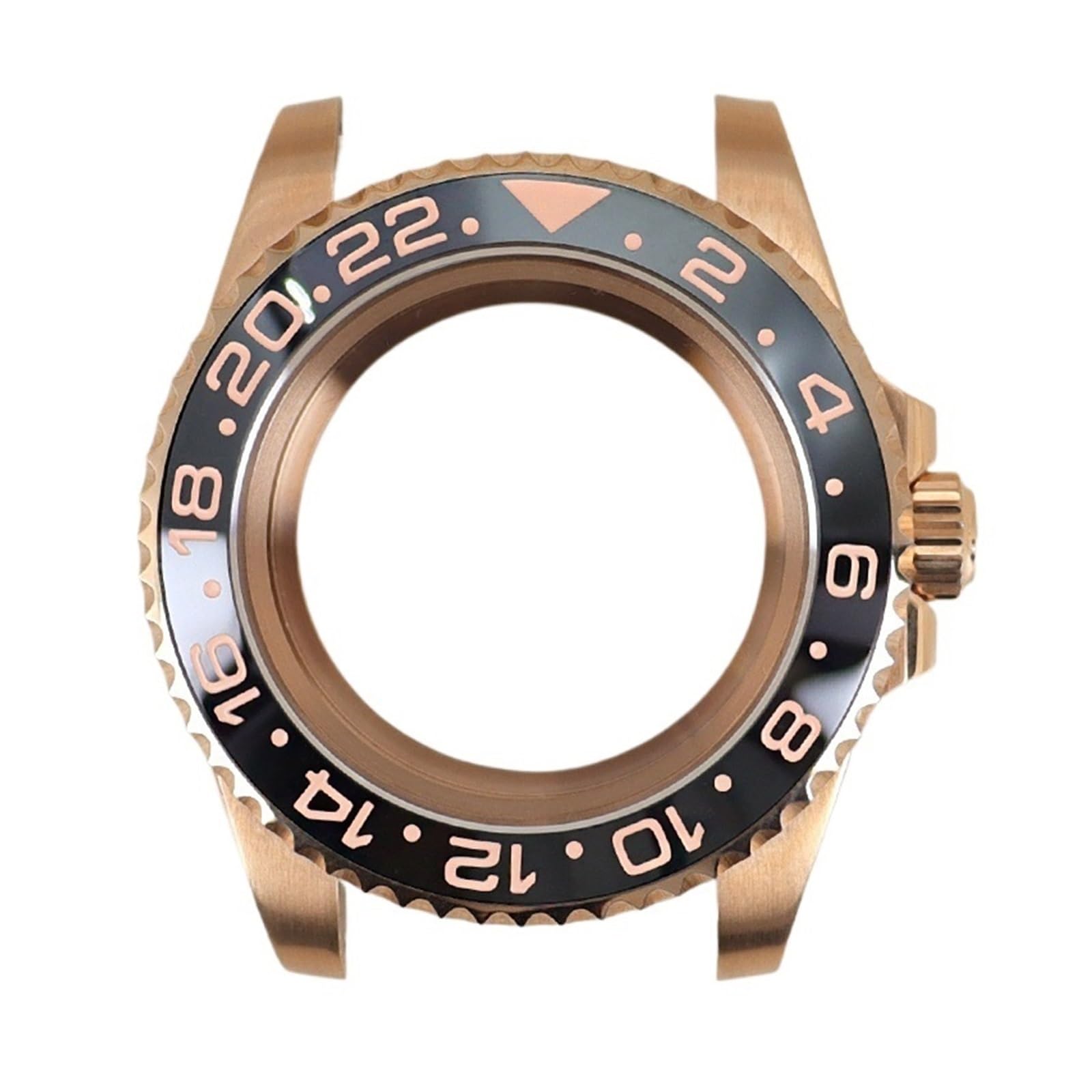 1 szt. różowe złoto 40 mm etui na zegarek dla nurka polerowany pasek ceramiczna ramka do szkła szafirowego Eta 2824