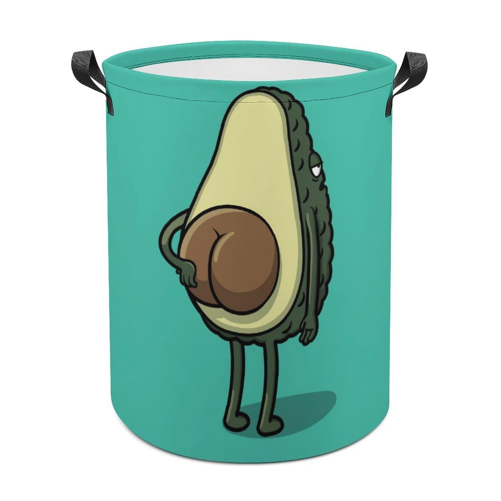 Wlntrophic Laundry Hamper, Cute Avocado Anime Laundry Basket, Washing Basket with Handle