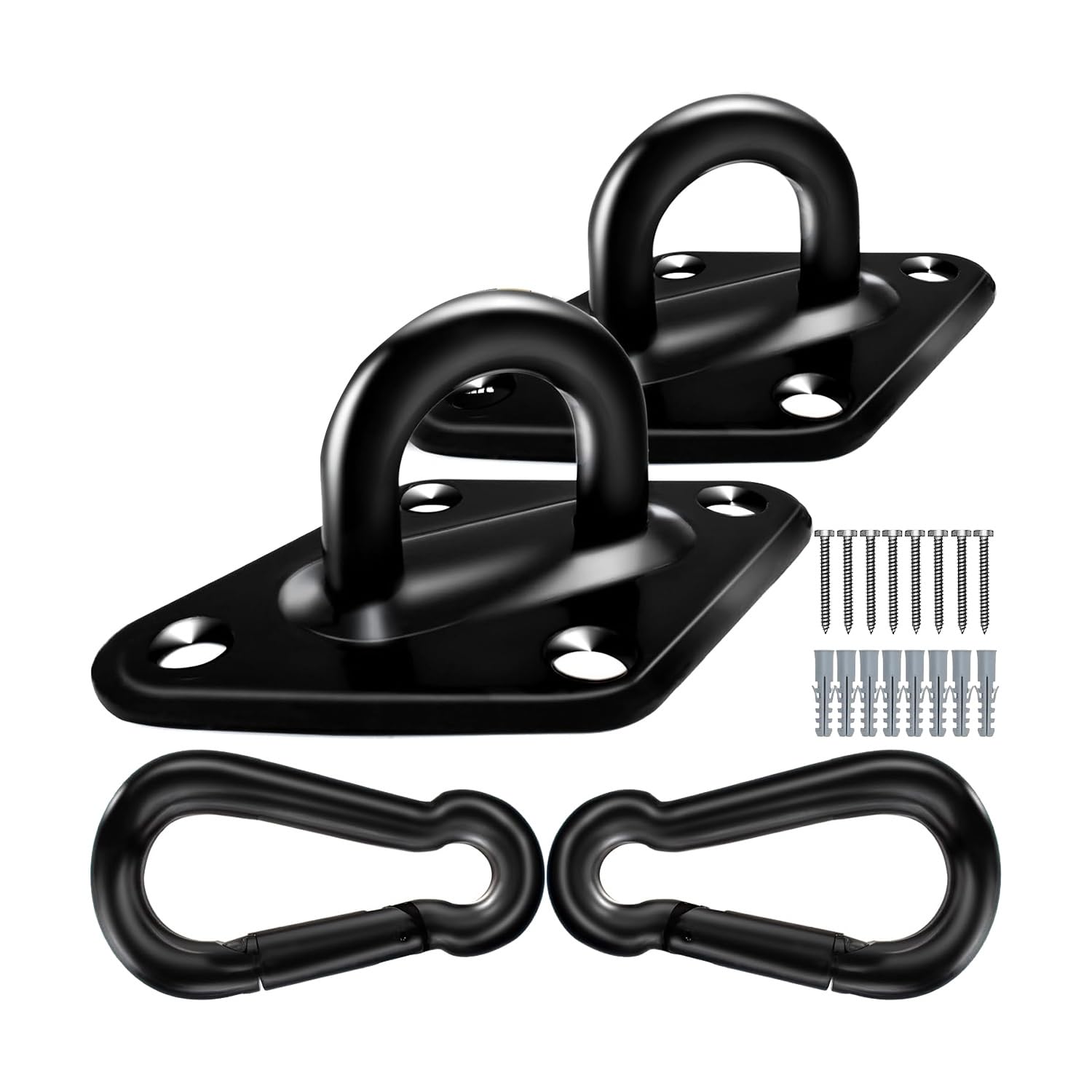 muqeu 1700lbs Capacity Hanging Hooks Heavy Duty Hammock Hooks 2PCS M10 Stainless Eye Hooks,Hanging Hooks for Hammock Hanging