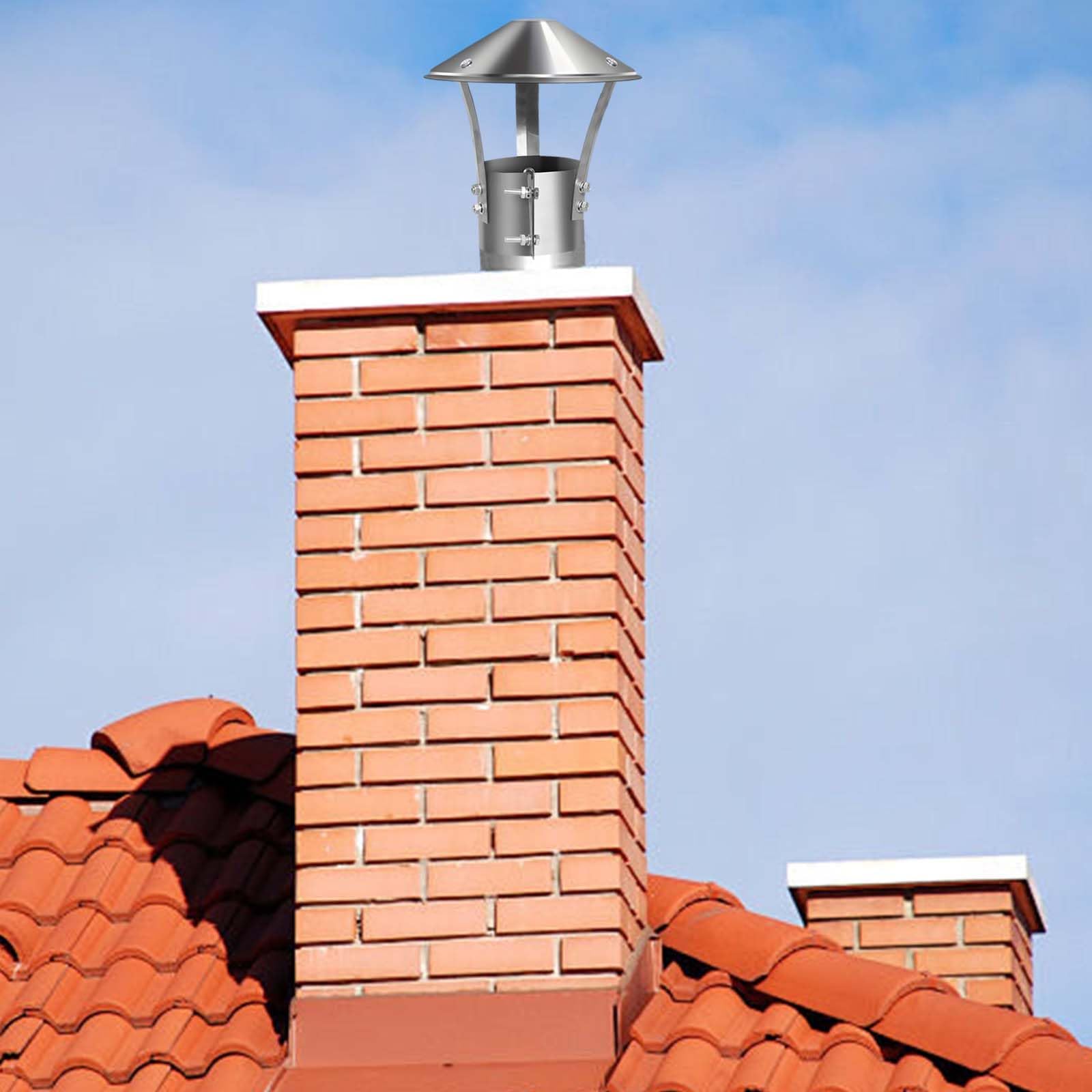 Cubierta de chimenea, 75 mm Tapa de lluvia de acero inoxidable, Cubierta para la lluvia de acero inoxidable, Cubierta para chimenea de acero inoxidable, conducto de escape, ventilación del techo