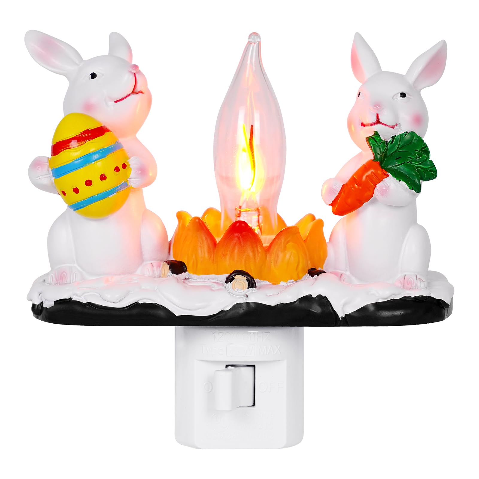 Easter Bunny Campfire Flickering Night Light