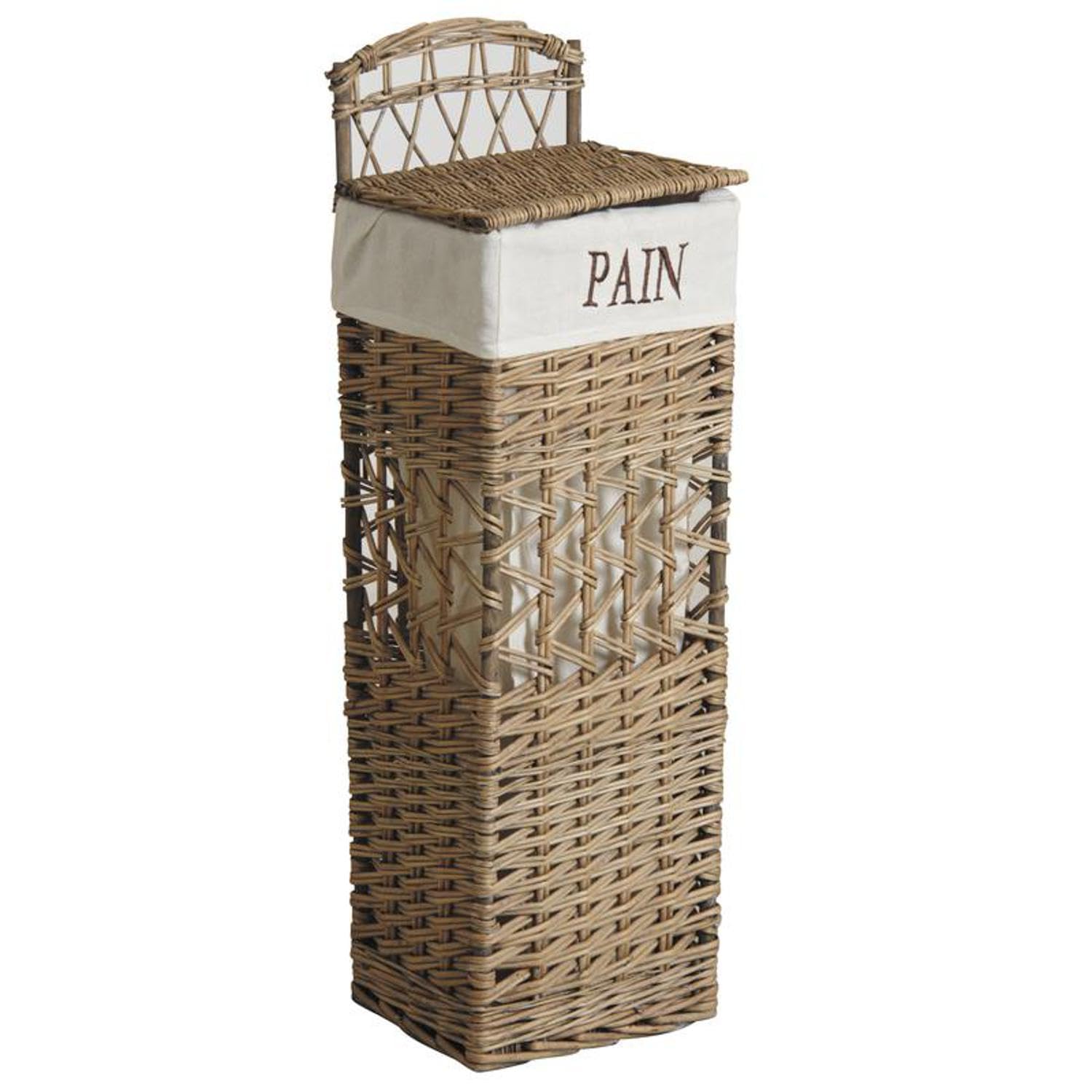 AUBRY GASPARD Panier à Pain en Osier Vieilli, Rustique, 25 x 22 x 77 cm