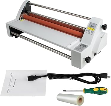 Hot Cold Laminator Machine for Paper, Card, Wood Veneer, PVC Foil, 335/450mm Width, Thermal Roll Lamination