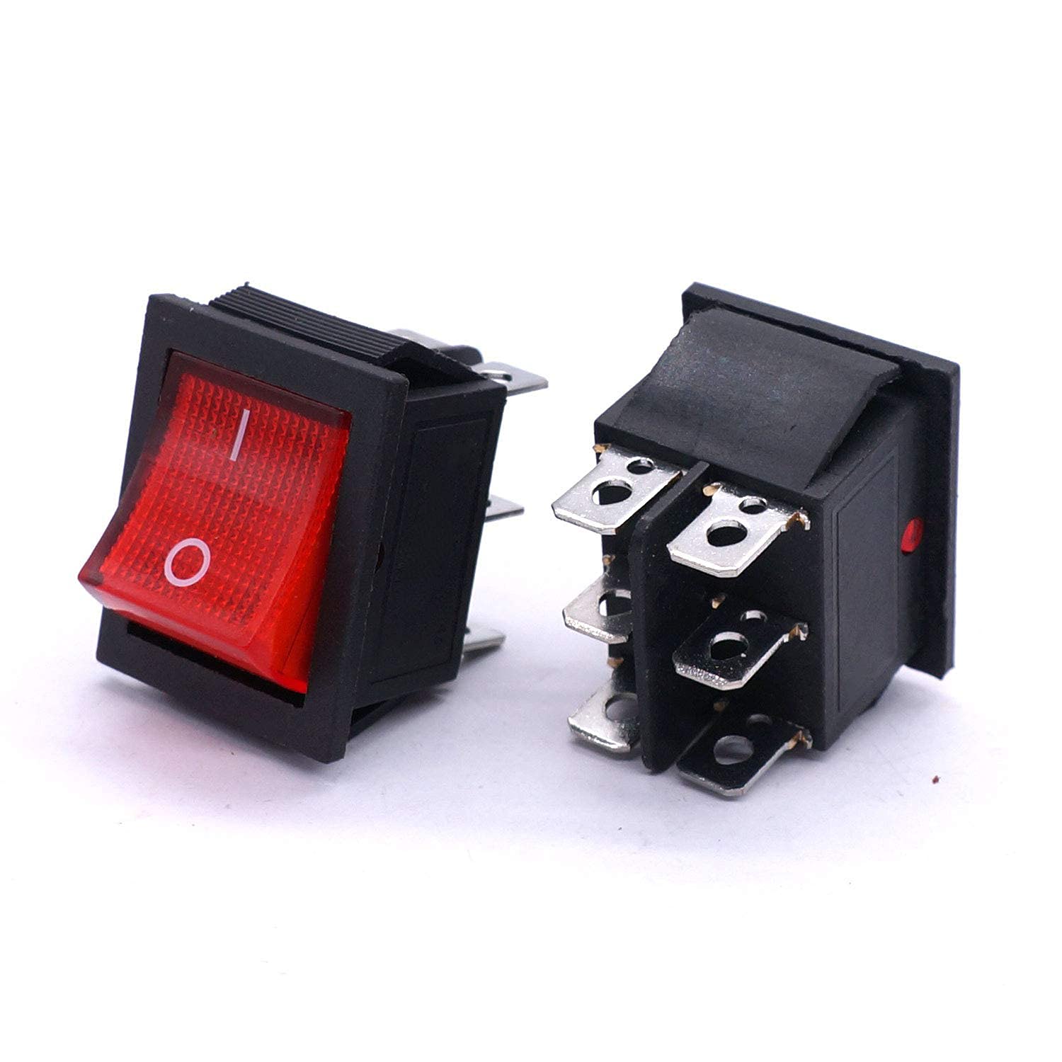 Onе-Dау Sаlе: Uр tо 60% оƒƒ Taiss / 5Pcs AC 250V/16A, 125V/20A Red Light Illuminated ON/ON DPDT 6 Pin 2 Position Boat Rocker Switches Car Auto Boat Rocker Toggle Switch Snap KCD2-202N-R