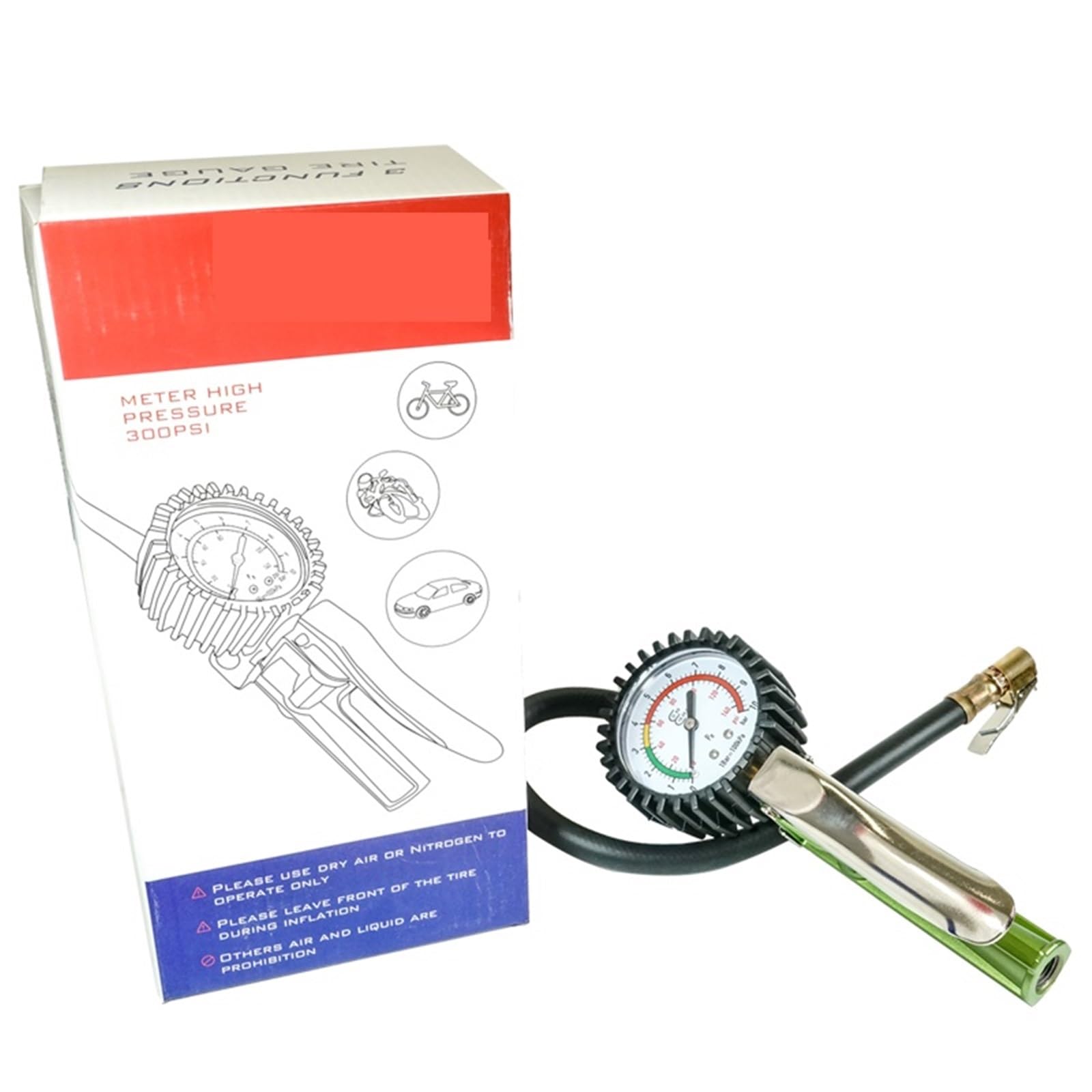 sensore Pressione Pneumatici Misuratore di Pressione dei Pneumatici con indicatore Meccanico, gonfiatore per Pneumatici con manometro per Moto, Auto, Camion e SUV | C