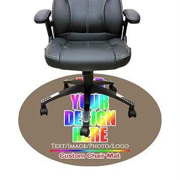 Custom Round Office Chair Mat,Personalized Gaming Chair Mat with Your Text Photo Image Logo,Multi-Purpose Chair Carpets for Hardwood Floor Protector Brown Savana Diameter 36"