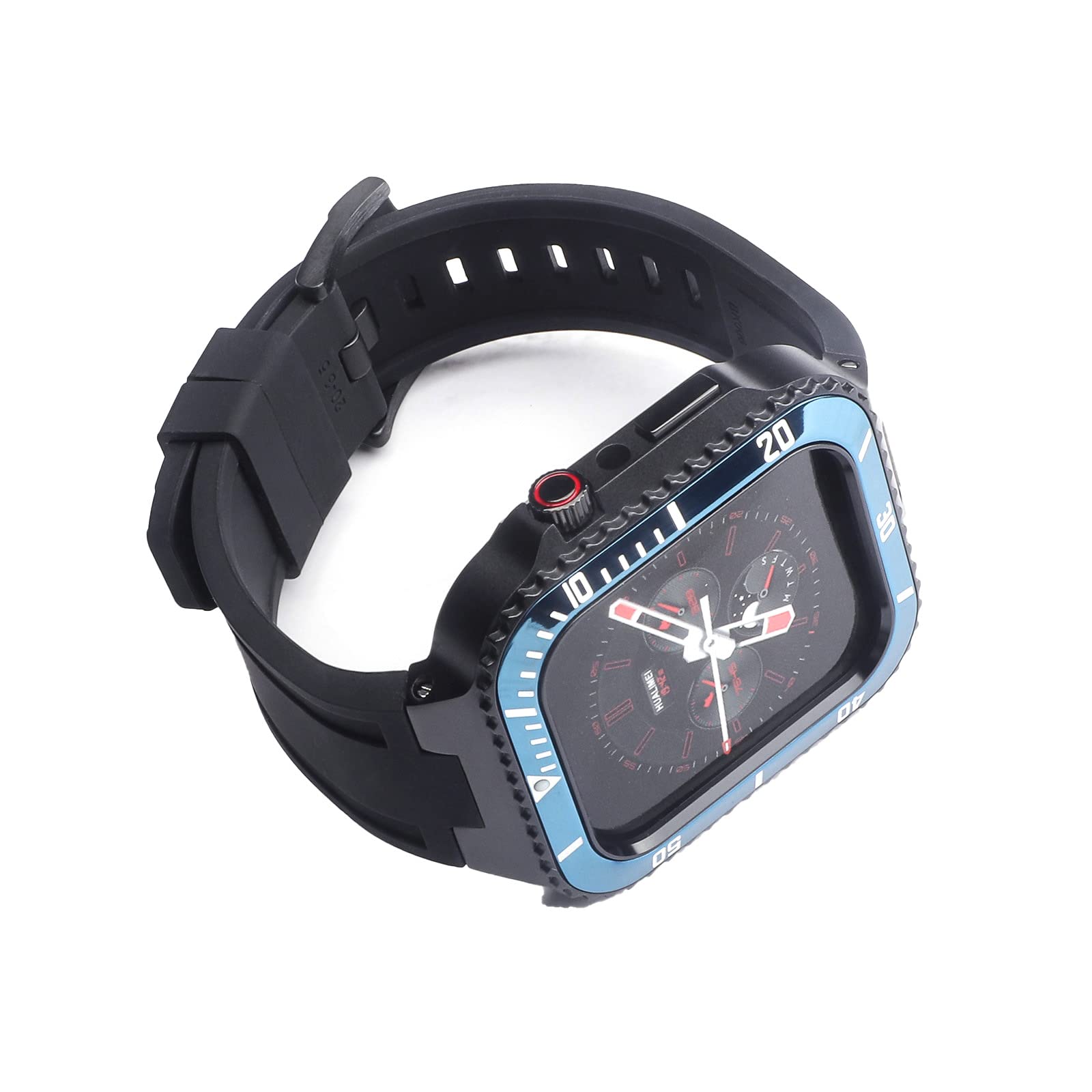 DAIKMZModification Mod Kit for Apple Watch Serie 8 7 45mm 44mm Silicone Strap Rubber Bracelet Wristband For Iwatch Series Accessories