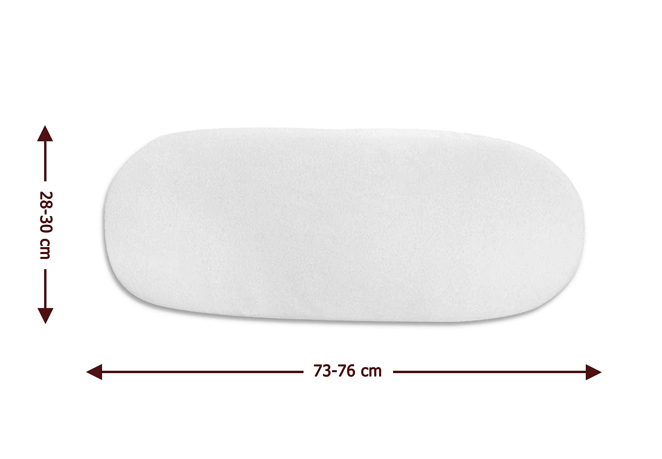Lot de 2 draps-housses 100 % pur coton pour couffin | Tissu à haute teneur en fils, doux et durable (blanc, 73-76 x 28-30 cm)