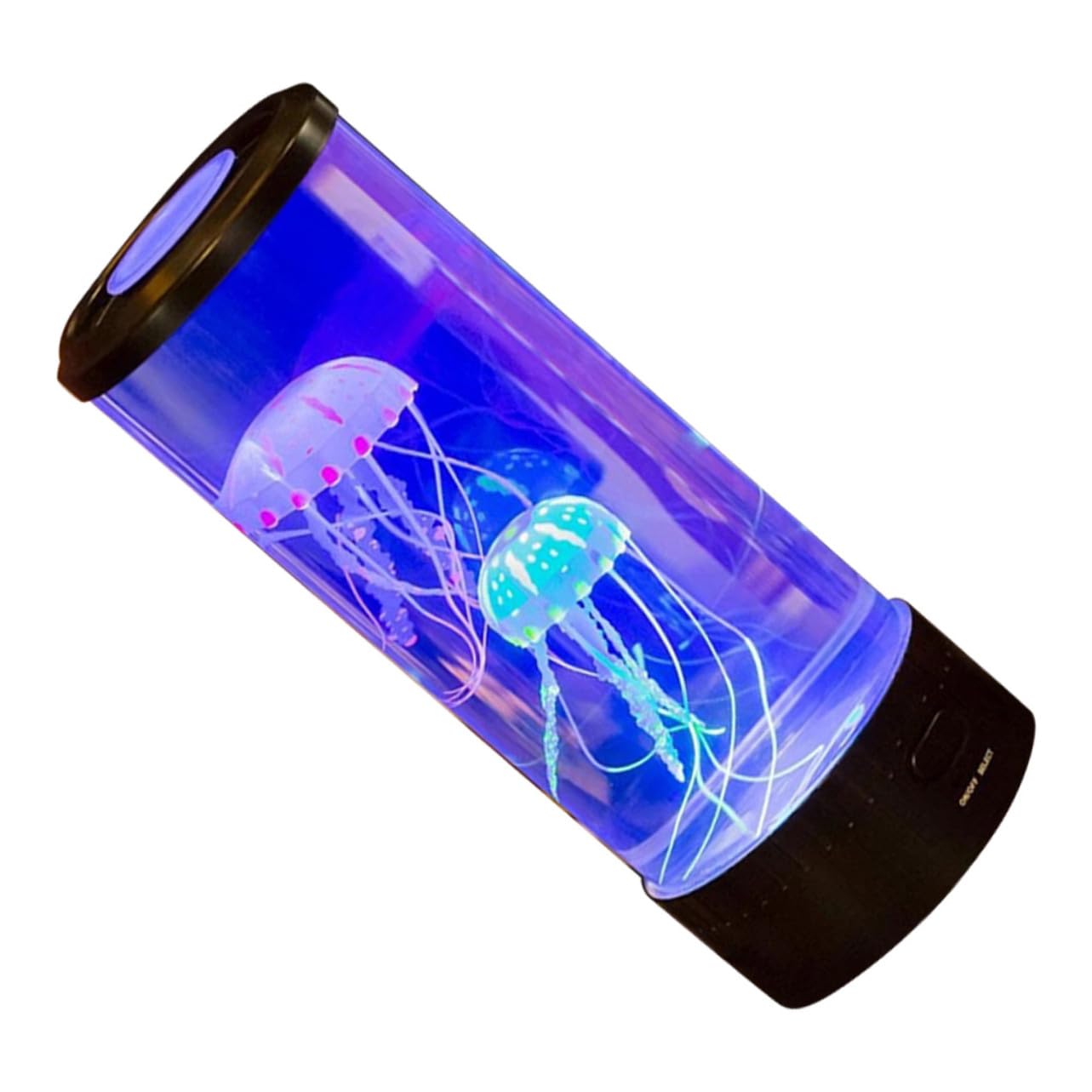 Lámpara de Noche LED de Medusa para Dormitorio Luz Azul Calmante y Cuerpo de Acrílico Cable USB para Decoración y Ambiente Relajante