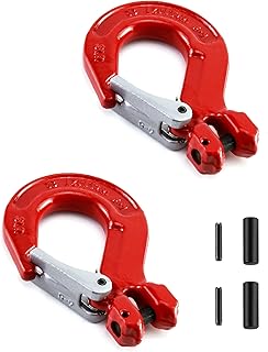 QWORK 5/16" Clevis Slip Hook with Latch, 2 Pack, 2470 lbs Load Limit, Grade 80 Drop Forged Alloy Steel