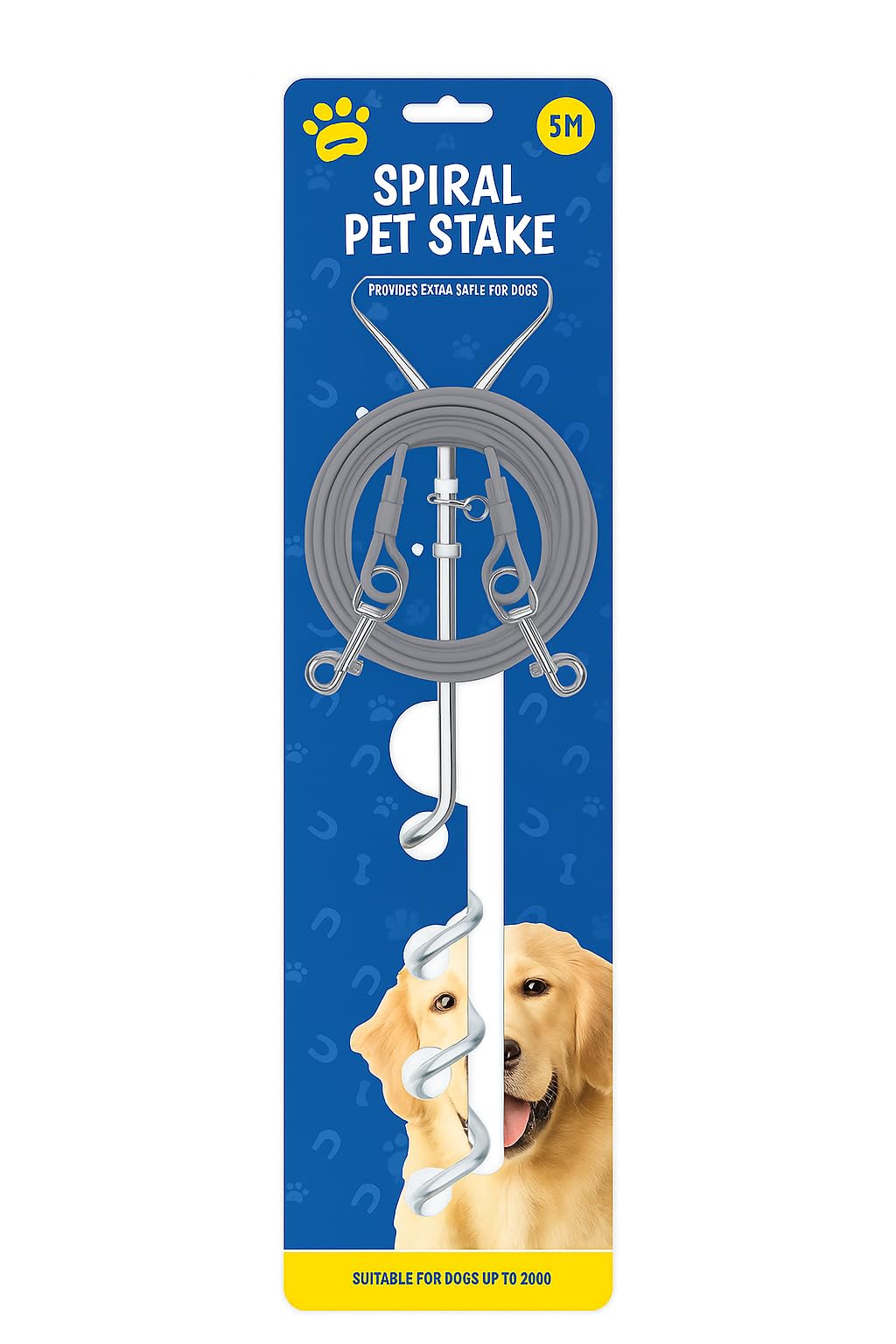 Heavy Duty Dog Tie Out Cable & Spiral Ground Stake, 16.4ft Outdoor Dog Leash Cable for Yard Camping, Travel - Image 2