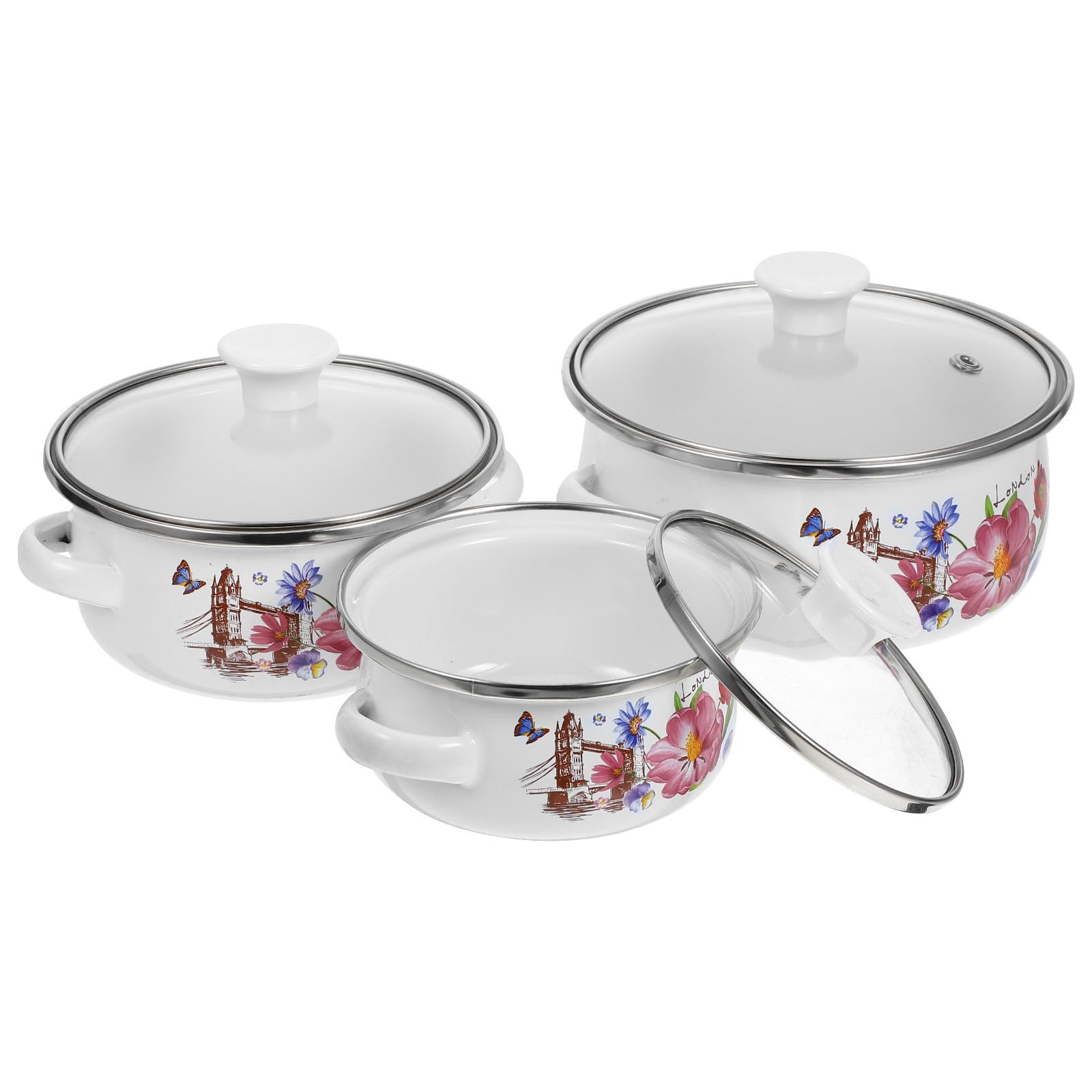 Casserole en émail Operitacx haut de gamme à double poignée ergonomique
