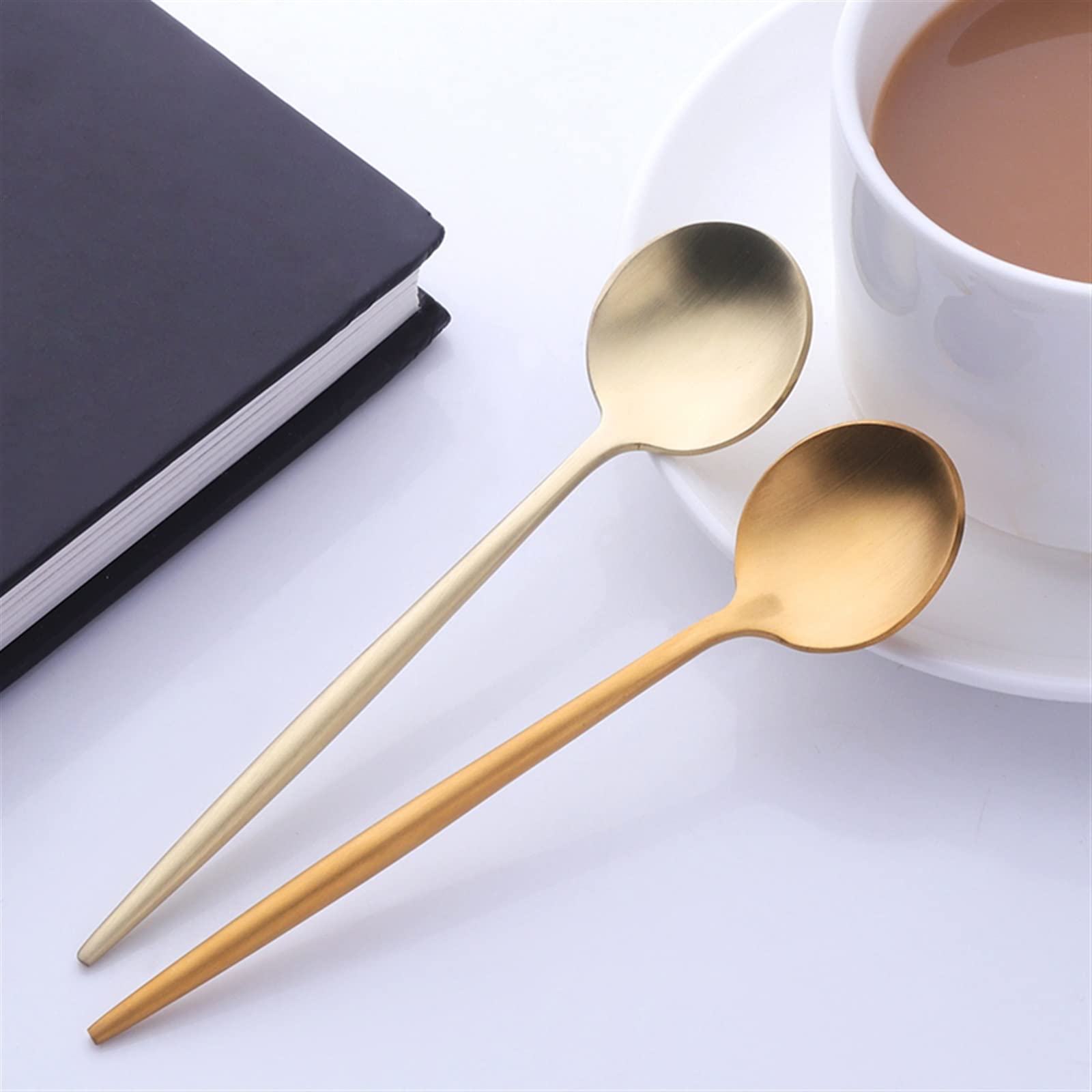 JINGYAN Teelöffel Colorful Portuguese Tea Spoons Stainless Steel Tableware Cutlery Unique Gold Small Dessert Spoon Silver Mini Coffee Scoop