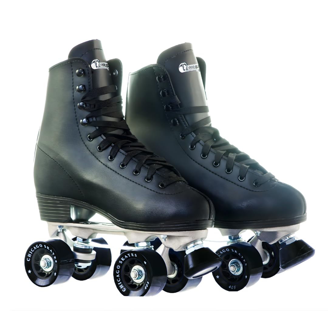 Sponsored Ad - Chicago Quad Roller Skates for Girls & Boys – Durable, Top Performance Indoor/Outdoor Use or Roller Derby - Classic Deluxe Leather High-Top Boots with 60mm Urethane Wheels & Semi-Precision Bearings