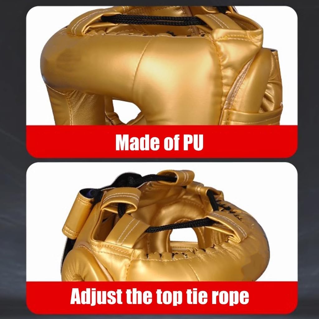 PU Leather Boxing Headgear 360 Degree Surround Head Protections Equipment Closed Type for Boxing Training Kickboxing