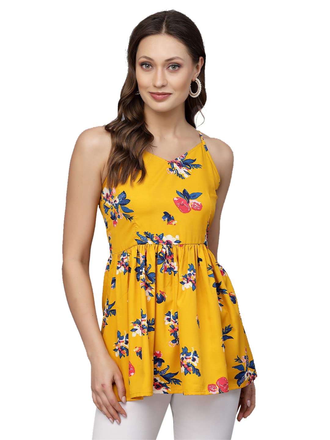 Lookmark Women's Crepe Top || Dress(Sdpl-Sd636-S) Yellow
