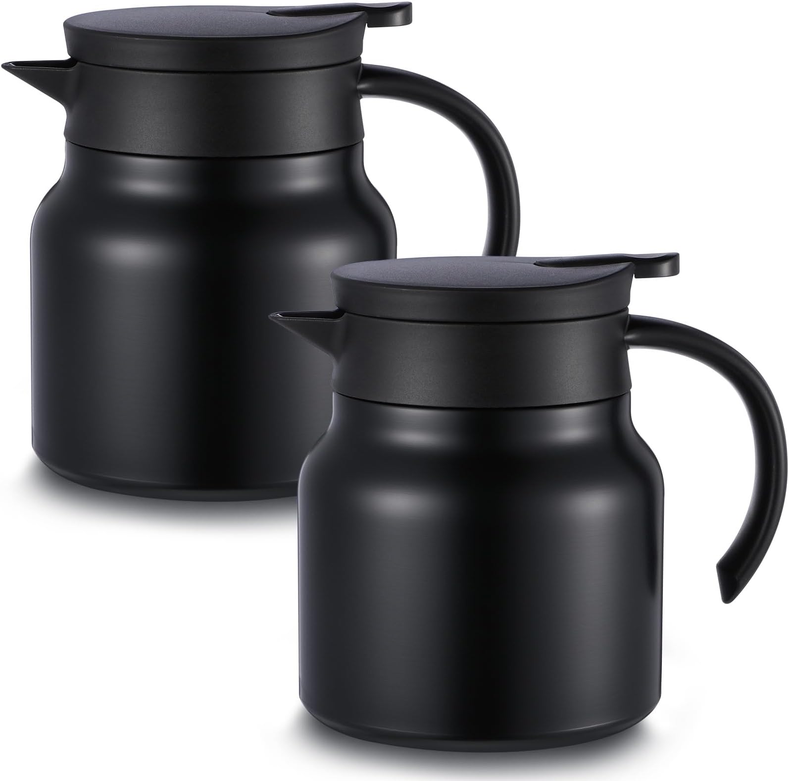2 Pcs 27 oz Thermal Coffee Carafes for Keeping Hot/cold Stainless Steel Small Coffee Creamer Container Double Wall Vacuum Insulated Tea Pot Milk Beverage Dispenser for Party Home (Black)