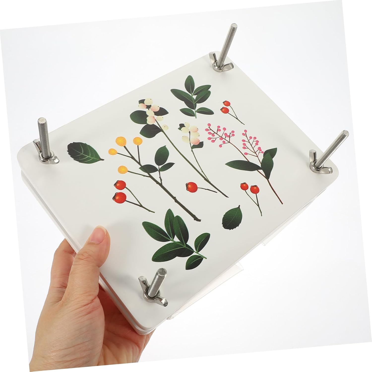 Angoily Flower Pressing Kit DIY Dried Flower Press with Wooden Board for Crafting Embossing Plant Specimens for Scrapbooking Greeting Cards and Art Projects