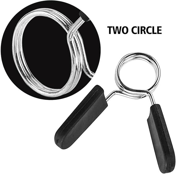Barbell Clamps Dumbbell Spring Clip Circlip Collars 1 Inch Weight Bars Clips Fitness Weightlifting Lock Buckle for Standard Bar 25mm 2 Pack
