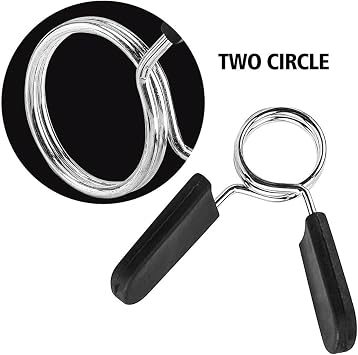 Barbell Clamps Dumbbell Spring Clip Circlip Collars 1 Inch Weight Bars Clips Fitness Weightlifting Lock Buckle for Standard Bar 25mm 2 Pack