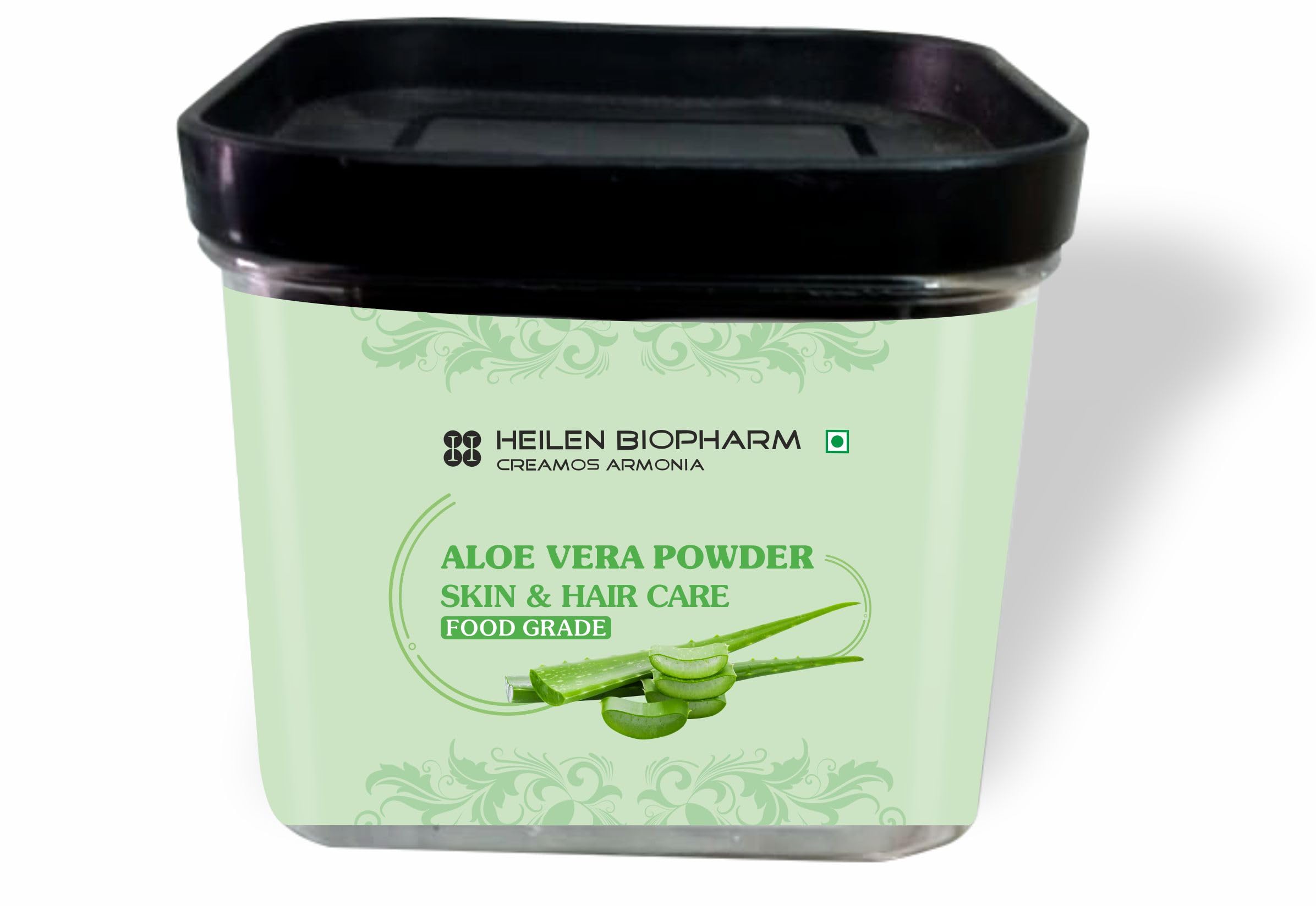 Heilen Biopharm Aloe Vera Leaf Powder – 100% Pure & Natural | For Hair, Skin & Wellness | Sealed Food-Grade Container | 400 g