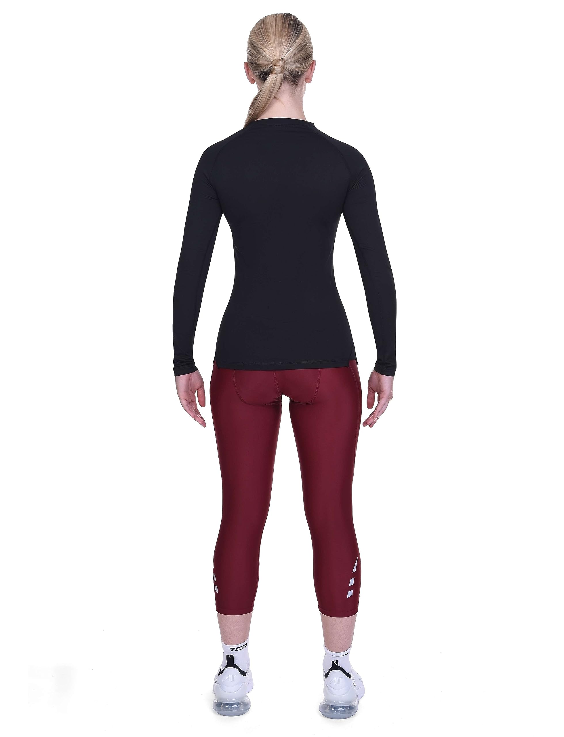 TCA Collant de Cyclisme 3/4 Rembourré pour Femmes, Short de Vélo à Taille Haute Respirant avec Poches, Anti-Dérapant et Séchage Rapide