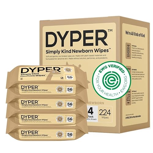 DYPER Toallitas para bebé recién nacido sin plástico Toallitas para bebés 99.9% de agua 100% a base de plantas Sin perfume, suaves e
