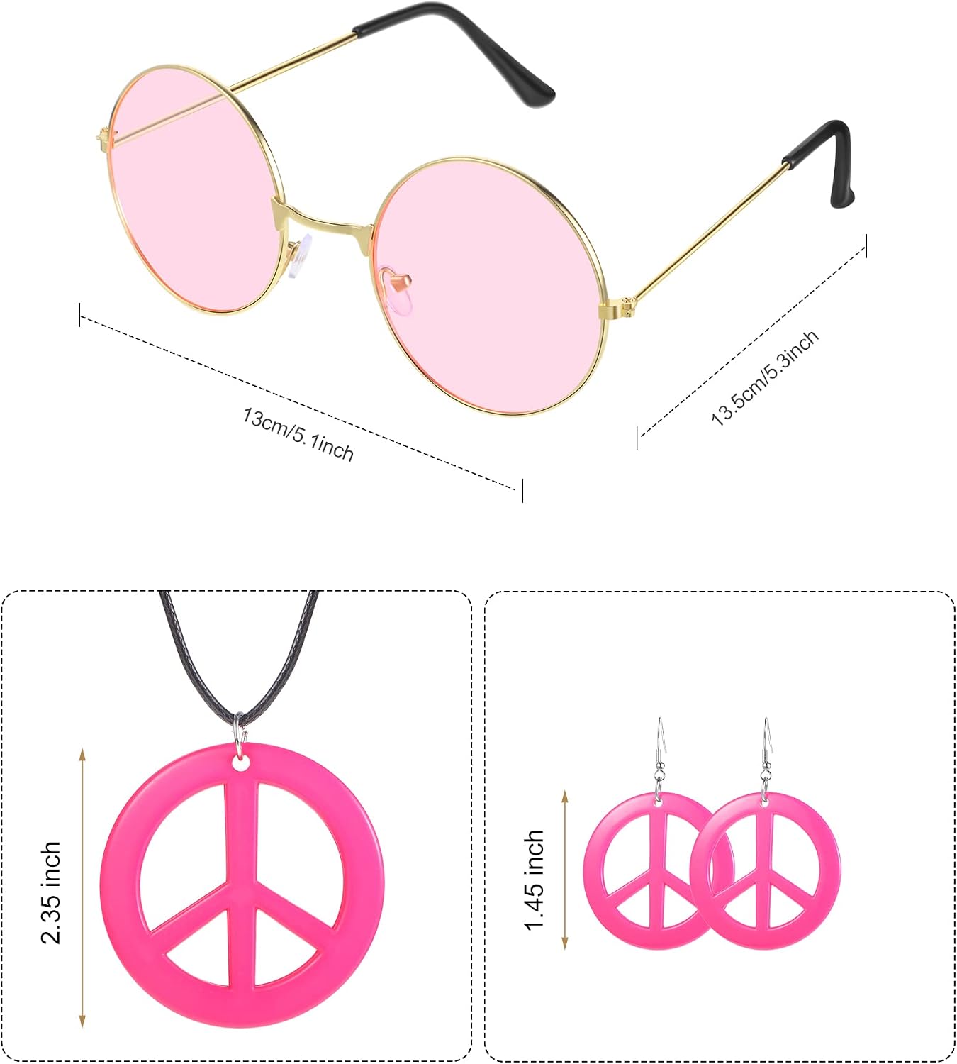 SATINIOR 6 Pcs 60s 70s Hippie Costume for Women Disco Outfits Flared Pants‌ Flower Crown Boho Accessories for Halloween
