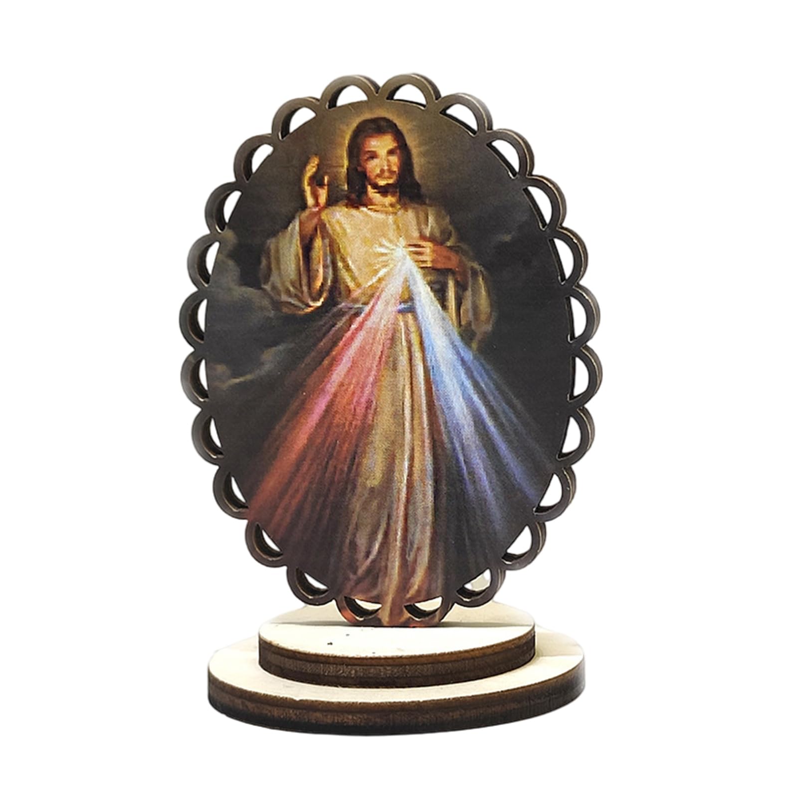 Tsophreniq Wood Religious Statue Wood Standing Figurine with Intricate Detail Perfect for Religious and Artistic Collectors Statue