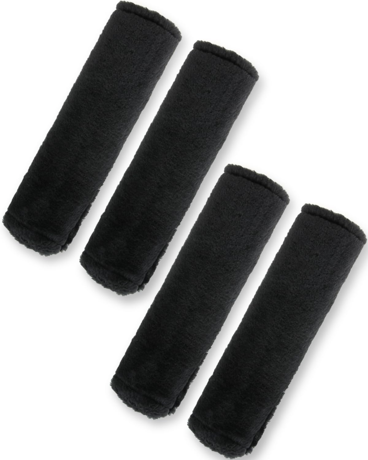 BELINOUS Faux Sheepskin Seat Belt Cover, Soft &amp; Comfortable Seat Belt Shoulder Pad, Thick Car Seat Belt Cushion, Seat Belt Neck Protector for Kids Adults 4 Pack (Black)