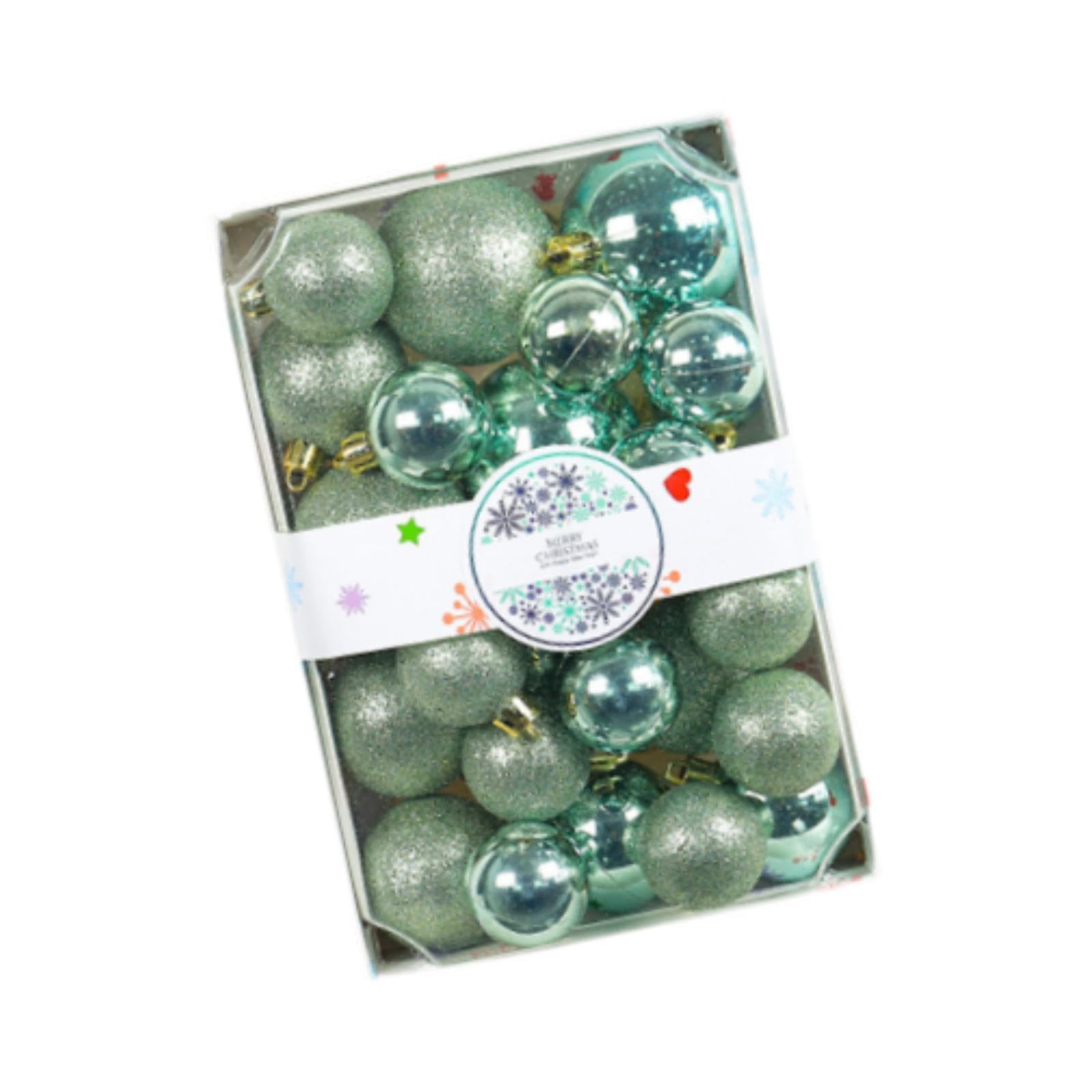 Boules de Noël vertes Sharplace en lot de 26 pour décoration d'arbre