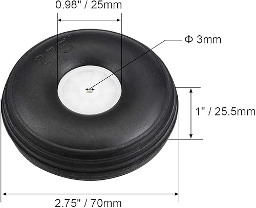 Miniatura 8 de uxcell Juegos de neumáticos y ruedas para avión RC, neumático de esponja de PU con cubo de plástico, 1.75 pulgadas, 2 piezas