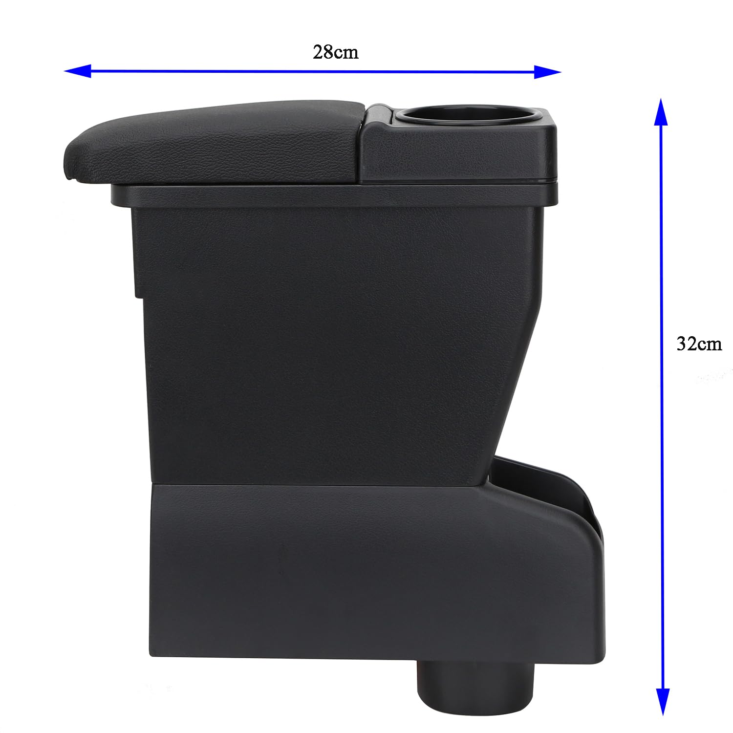 YJYWZH Braccioli per Leapmotor T03 2020-2024 Bracciolo, Doppio Strato Centrale Console vano Nero Pelle (Nero)