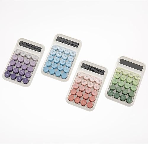 Miniatura 6 de Y YOMA Paquete de 1 calculadora de interruptor mecánico con pantalla LCD grande de 10 dígitos, botón grande, mini calculadora de escritorio linda de