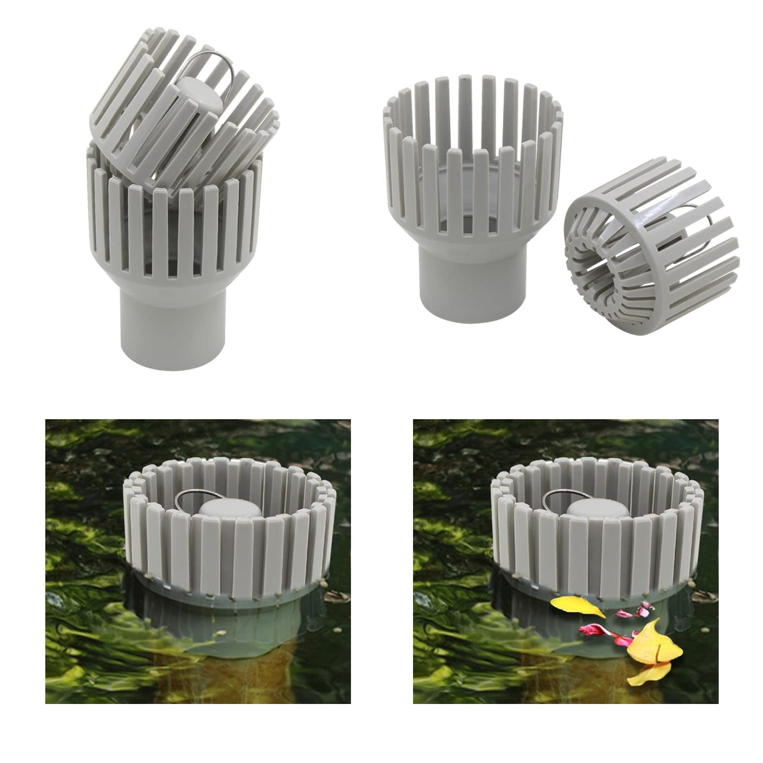 Filtro per laghetto con Pesci cestello Skimmer Piscina Filtro Acquario Esterno Superficie Acquario